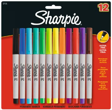 Sharpie Ultra Fine Permanent Markers Assorted Colours (12 Pack)