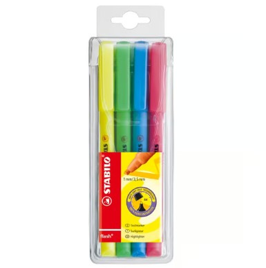 Stabilo Fine Tip Highlighters (4 Pack)
