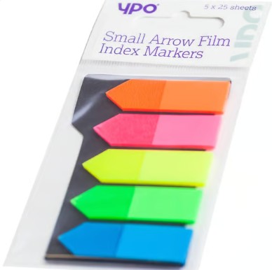 YPO Assorted Coloured Tabs Small Film Index Arrows