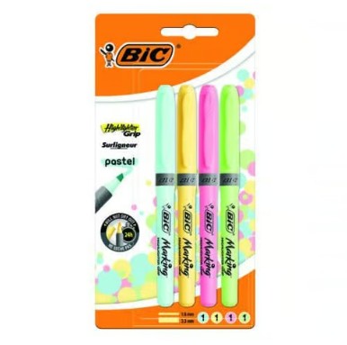 BIC Fine Tip Pastel Highlighters (4 Pack)